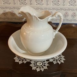 Authentic Antique Pitcher And Bowl