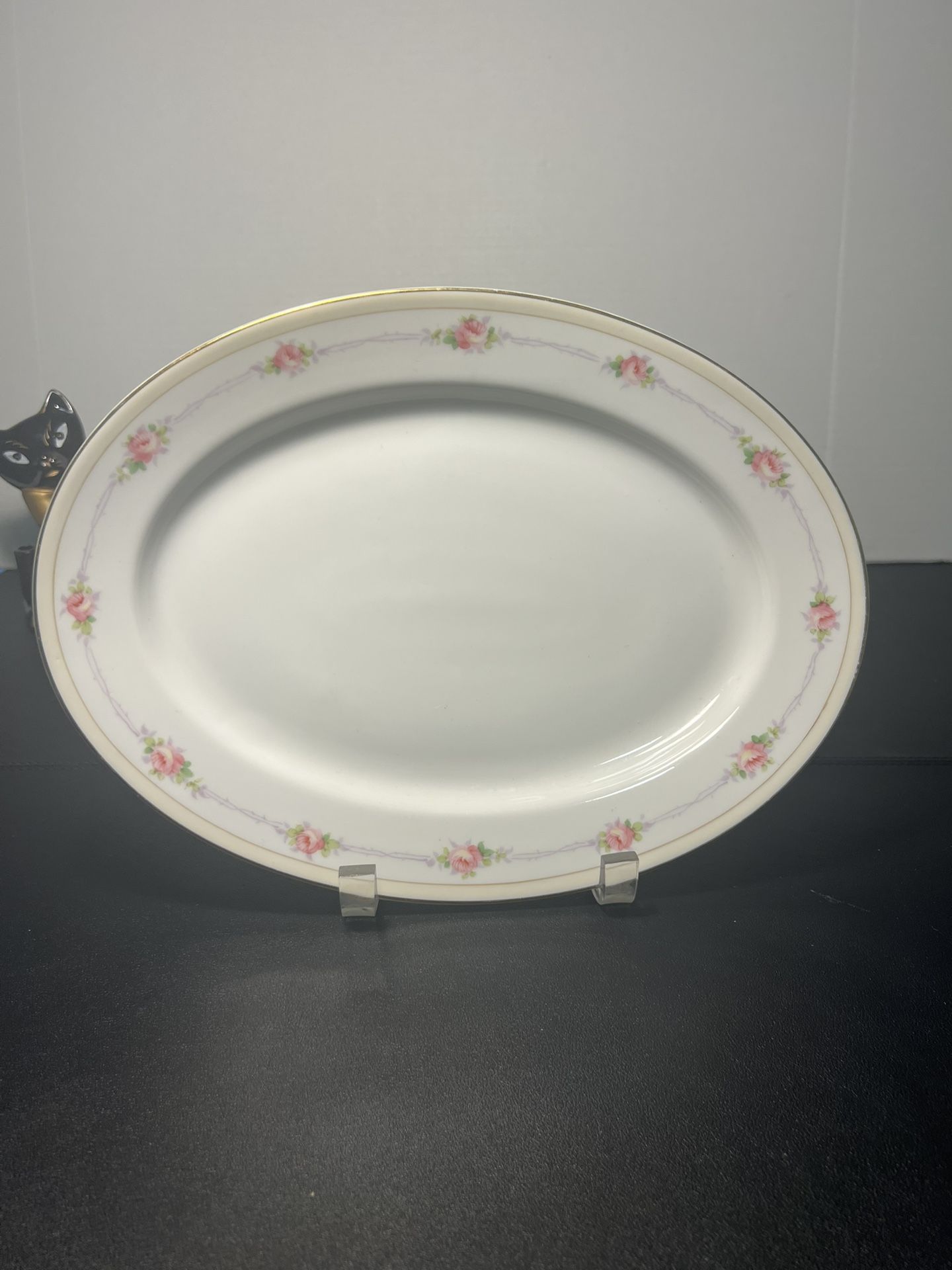 Noritake Antique 1921 To 1925 English Rose Mystery 84 Lorraine Large Oval Serving Platter 9x12"