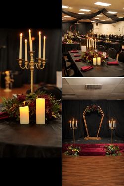Dark Moody Gothic Wedding Decor Lot/ Lote de Decoración para Boda Gótica Oscura y Elegante
