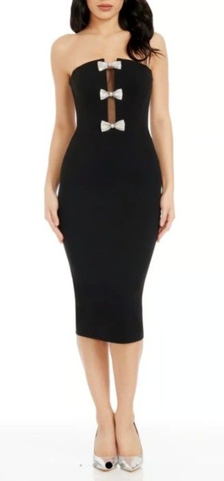 DRESS THE POPULATION Erica Crystal Dress Small NWT