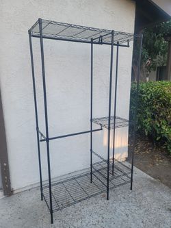 Black Wire Freestanding Closet Organizer with Shelvesy