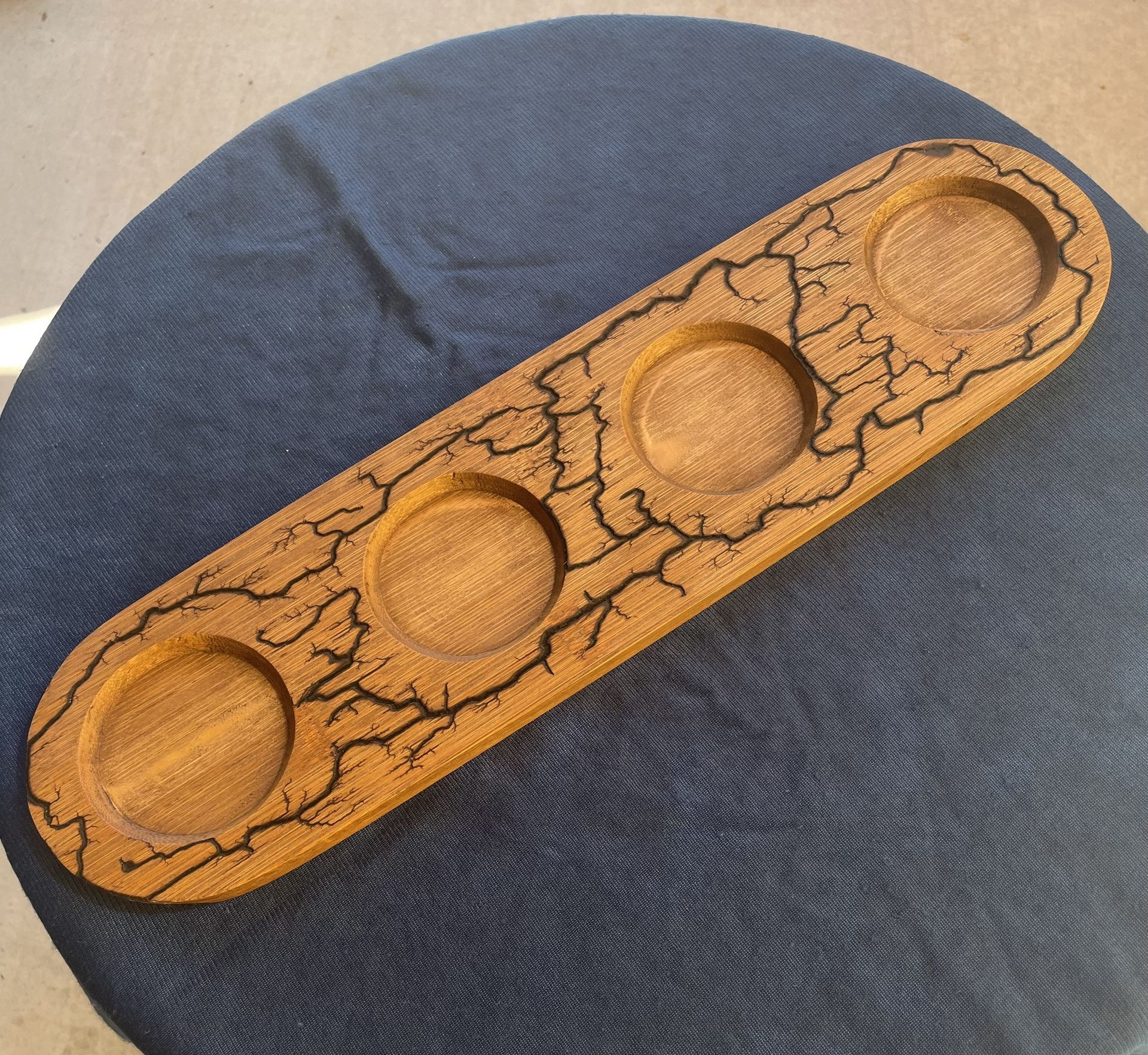 Fractal Burned Four Cup Coaster