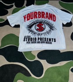 White and Red Graphic Tee