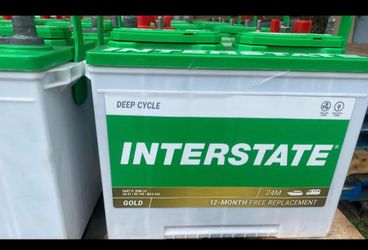 New Interstate brand marine battery, 1-year warranty