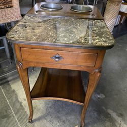 French Debournay Wine Table With Marble 