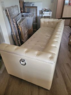 Sofa and 2 chairs and 3 tables