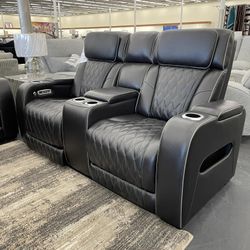 Boyington Power Reclining Black Leather Sofa, Black Leather Loveseat, Black Recliner Only $39-$90 Down Payment
✅ 90 Days Same as Cash