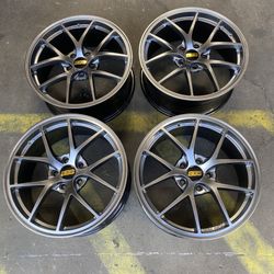 BBS RIA Style Hyper Black Wheels 18" 8J +40 (5X114.3) New Set of 4 Rims