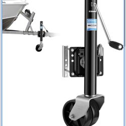 2000 lbs Trailer Jack with Dual Wheel, Heavy Duty Bolt Swivel on Trailer Tongue Jack for RV, Boat, Utility Trailer, Black, 11" Lift, Dynamic Load Capa