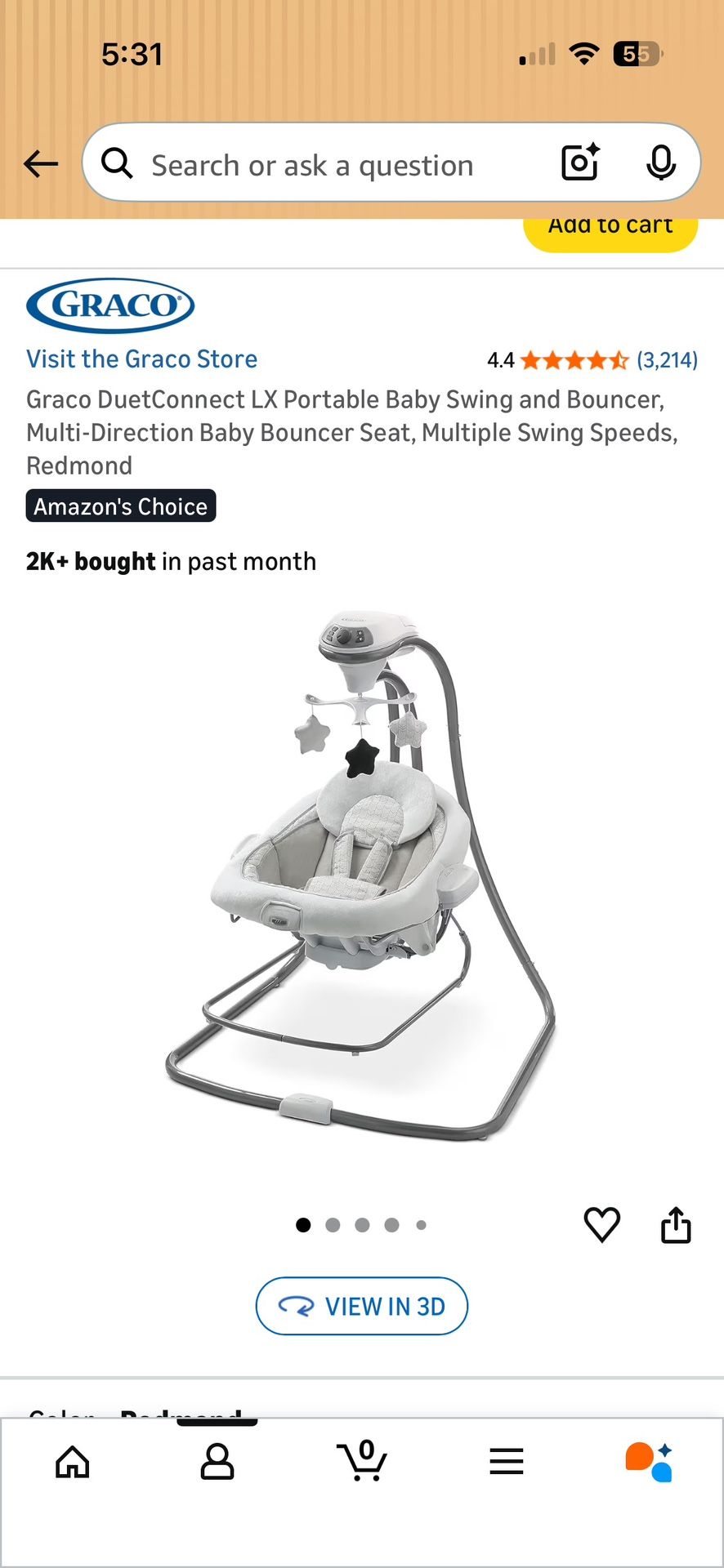 Removable Seat Baby Swing