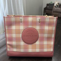 Coach Plaid Carryall