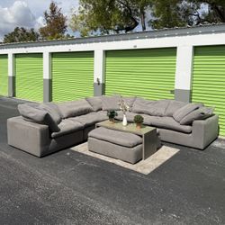 Sectional Couch Sofa - 7 Piece Gray Nixon Cloud - City Furniture 