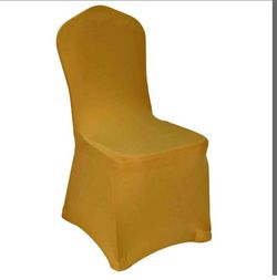 12pcs Gold Spandex Chair Covers. (New/Open Box)