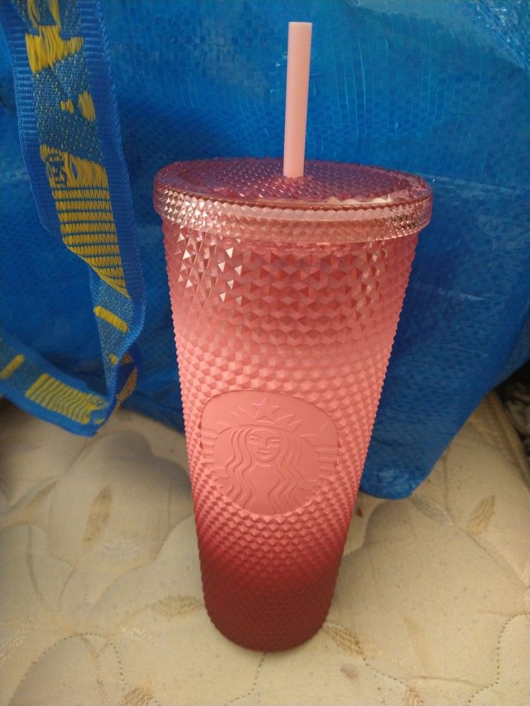 Starbucks Blush Waxberry Gradient Bling Studded Venti Tumbler Ombre