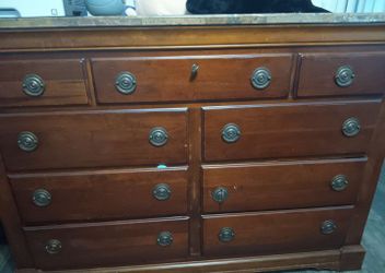 Marble wood dresser