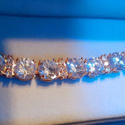 Estate Gold Plated Stimulated Diamond Bracelet