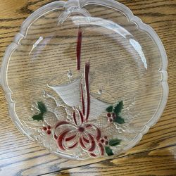 Glass Christmas Platter