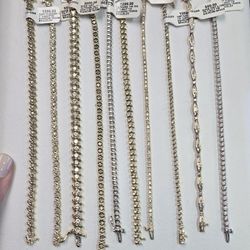 Great Selection Of Solid Gold Natural Diamond Tennis Bracelets