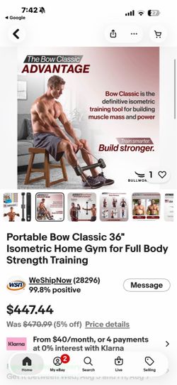 Portable Bow Classic 36" Isometric Home Gym for Full Body Strength Training