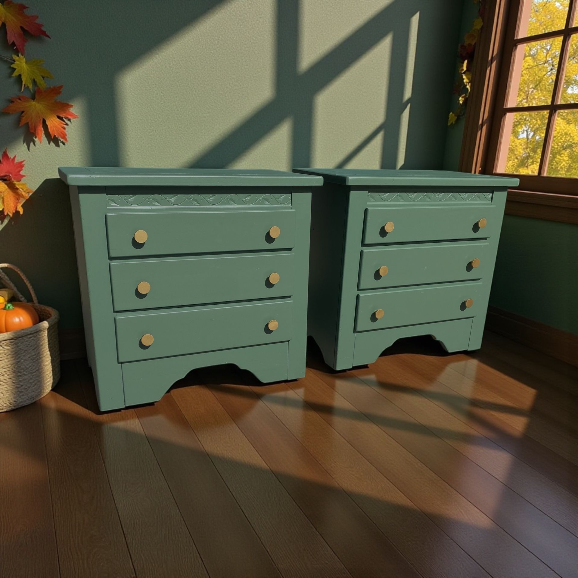 Large Nightstands End Tables Three Drawers 27x16x26 New