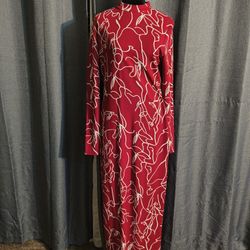 Long Sleeve Stretchy Red Dress