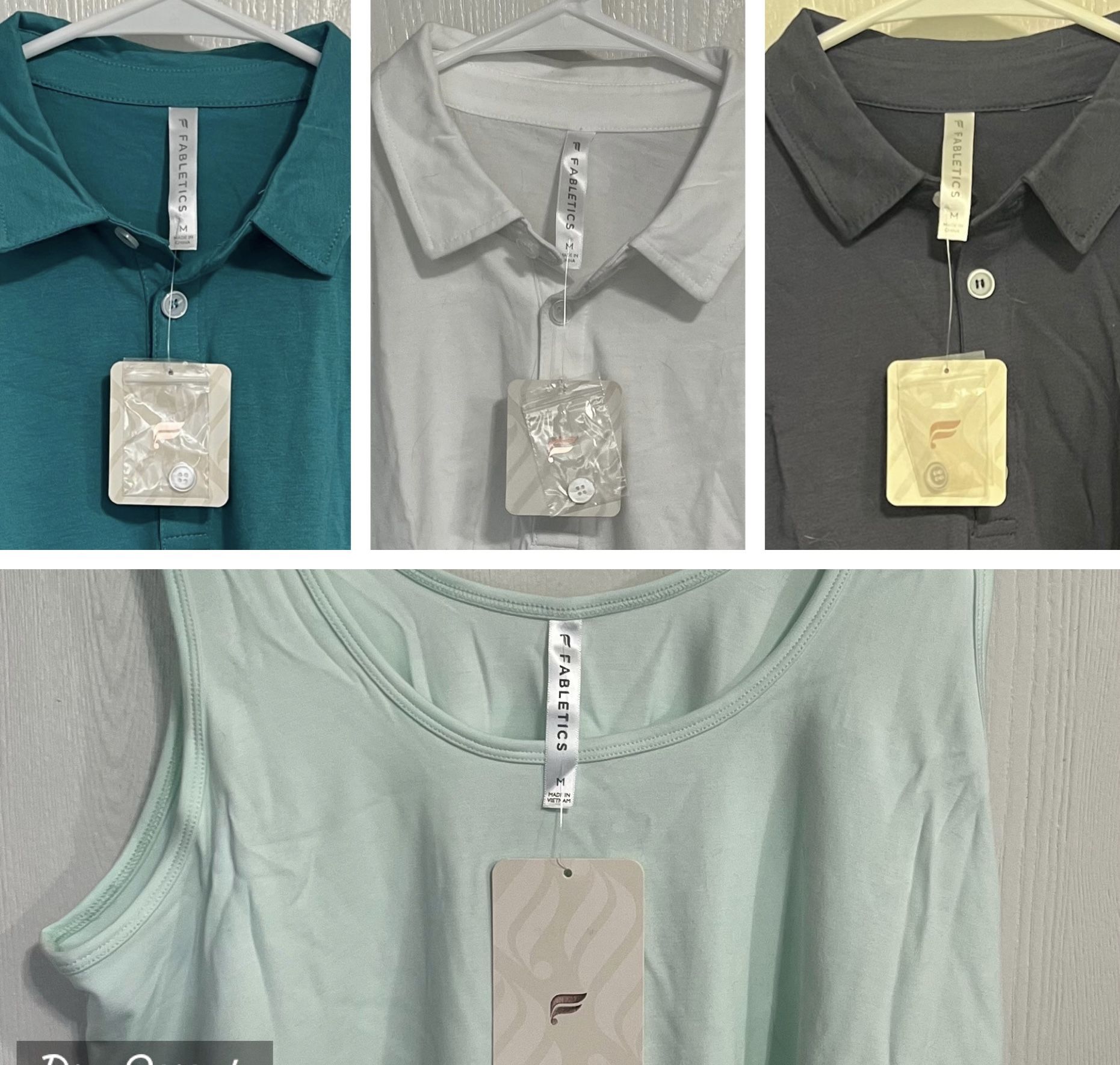 BRAND NEW Fabletics Women's Size Medium w/Tags 4-Piece Activewear Bundle: Polos & Tank