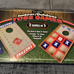 2-in-1 Wooden Bean Bag/Tic Tac Toe Game Set