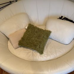 White Leather UFO Sofa 