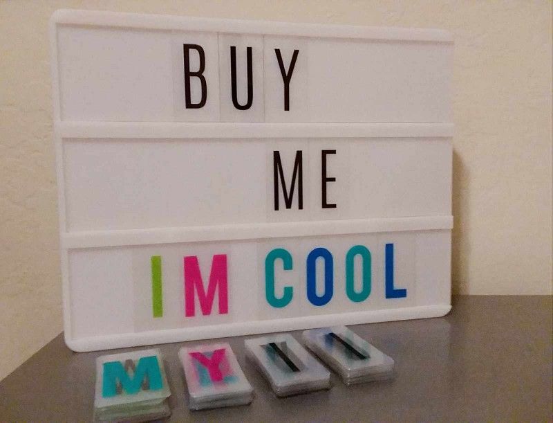 PROJECTOR LIGHT UP LIGHTBOX NIGHTLIGHT ABC ALPHABET 100 LETTER SIGN NOTE DISPLAY TABLE DECOR