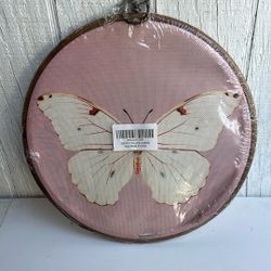 enmarcado, decoración de pared ovalada de mariposa neutra Moody Mariposa, inserción retro, impresiones en lienzo colgantes para decoración 