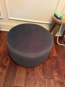 Grey Round Ottoman