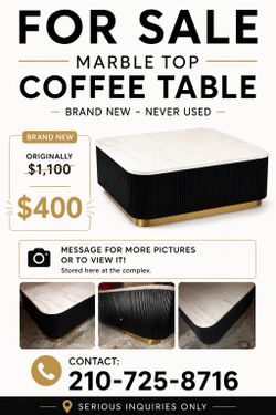 Brand new marble coffee table