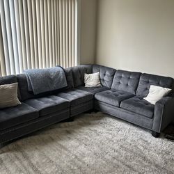Tufted Gray Sectional