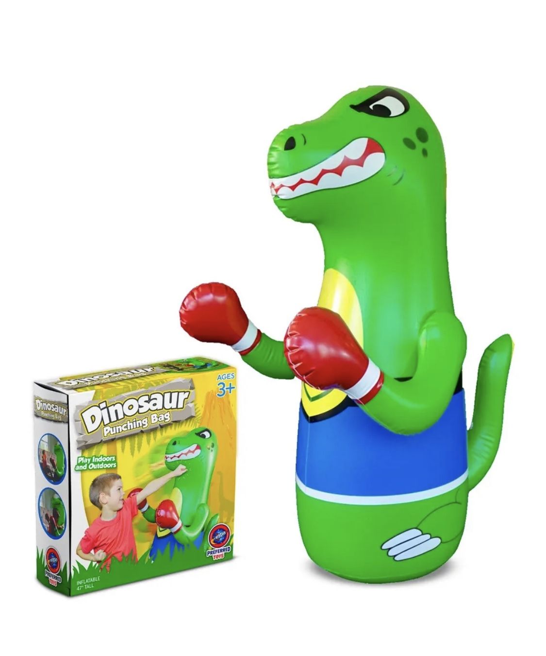 Inflatable Punching Bag for Kids-Bop Bag Inflatable Punching Toy-Dinosaur Punching Bag 