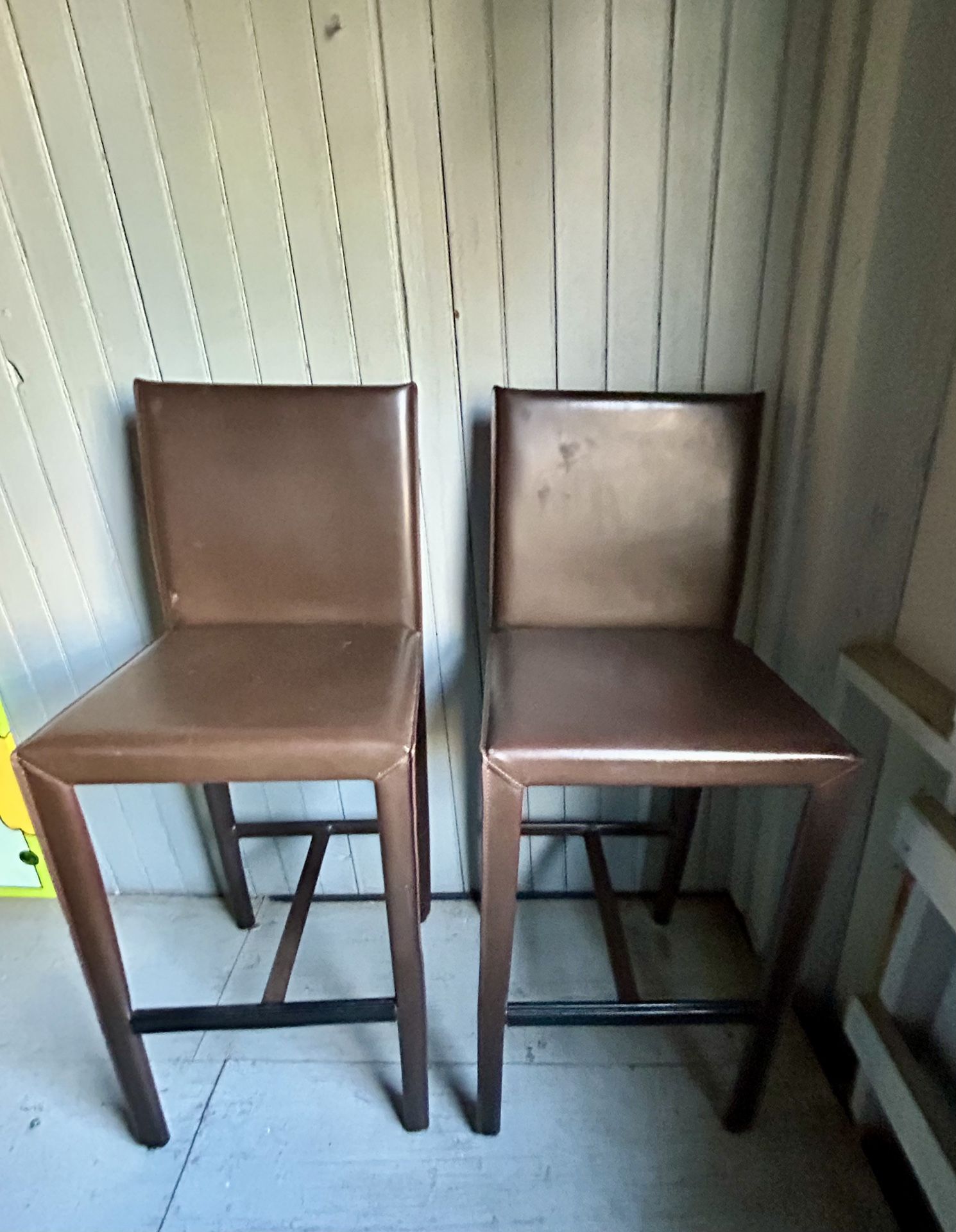 2 Brown Bar Stools