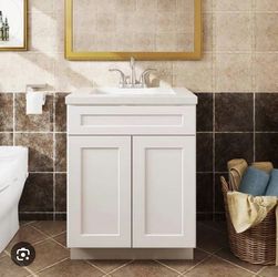 White shaker Vanity