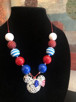 4th of July bubblegum necklaces