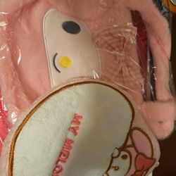 My Melody Plushie Purse and Bath Cloth Set