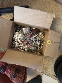 Box of junk jewelry