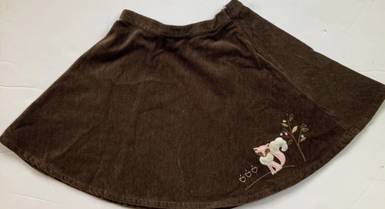 Gymboree Fox Trot Skirt Houndtooth Brown Girls Skirt Size 5T 5