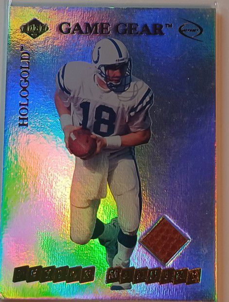 1999 Peyton Manning Ball Relic Collector's Edge Hologold Colts 