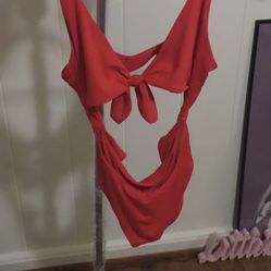 Strappy red one piece bikini🔥