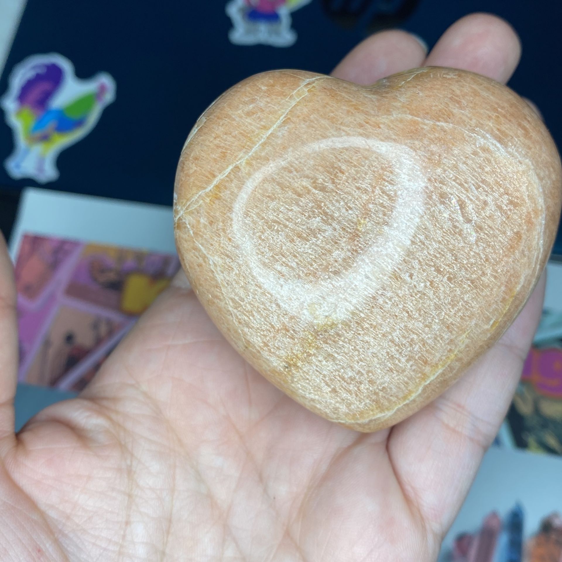 Peach Moonstone Heart
