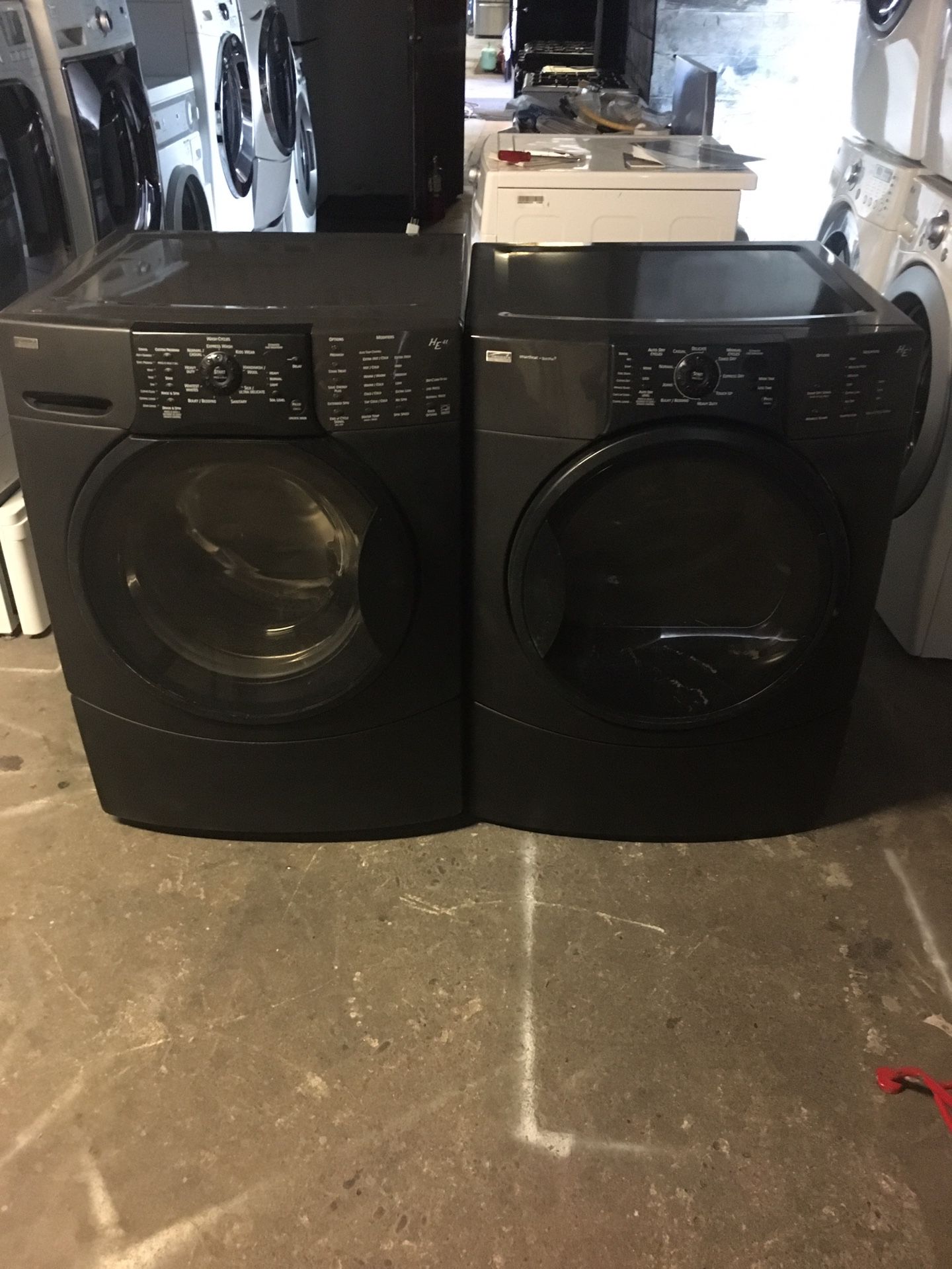 Set washer and dryer brand kenmore gas dryer everything is good working condition 90 days warranty delivery and installation