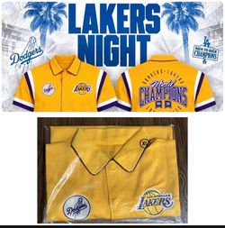 LA Dodgers Lakers Night Warm Up Jacket Size Xl SGA 9/4/26 World Series Champs