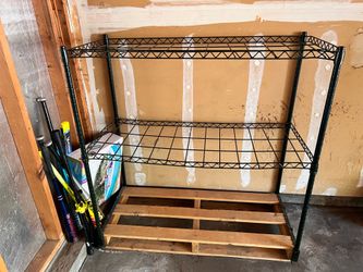 Metal shelves