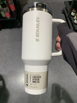 White Stanley Cup With Flip Straw