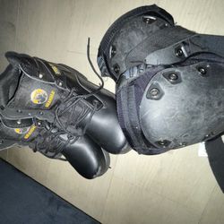 Steel Toe Boots And Knee Pads