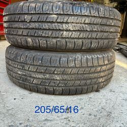 (2) - 205/65/16 Goodyear Assurance All-Season Tires Tread - Approximately 9/32nds, like new Condition - No plugs, no dry rot, no shifted belts. Tires 