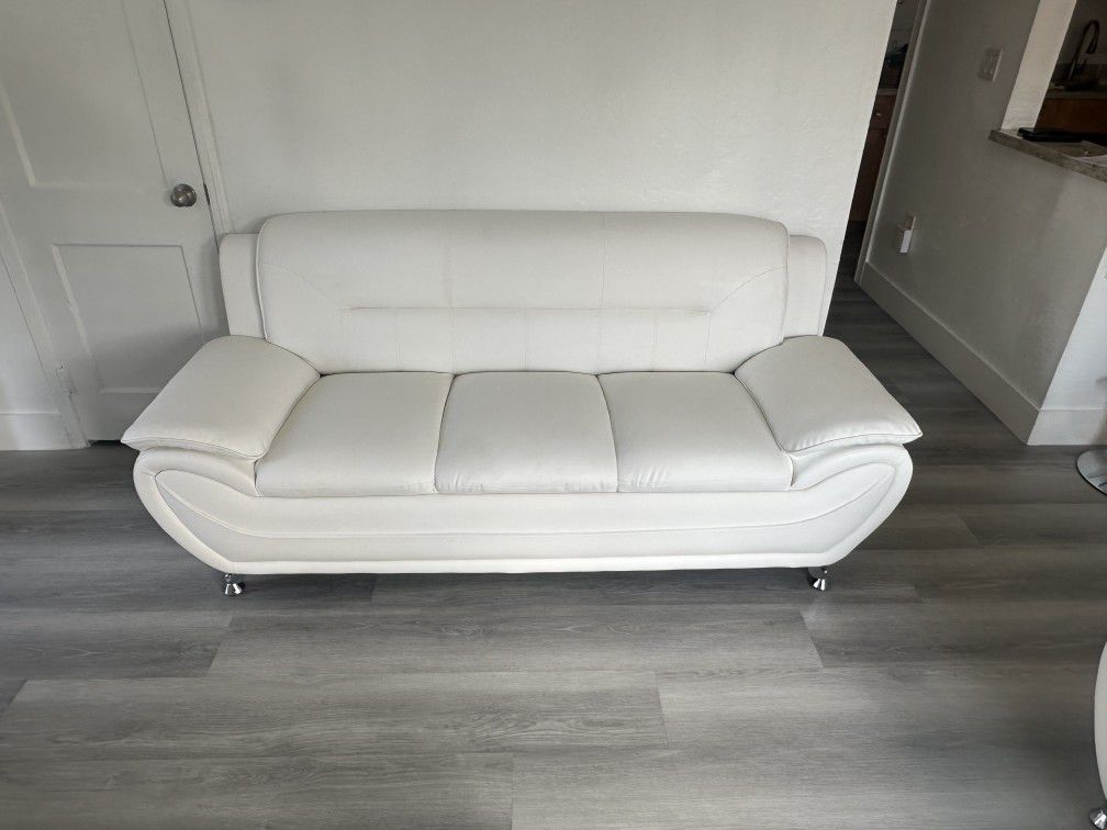 Sofa  White Leatherette